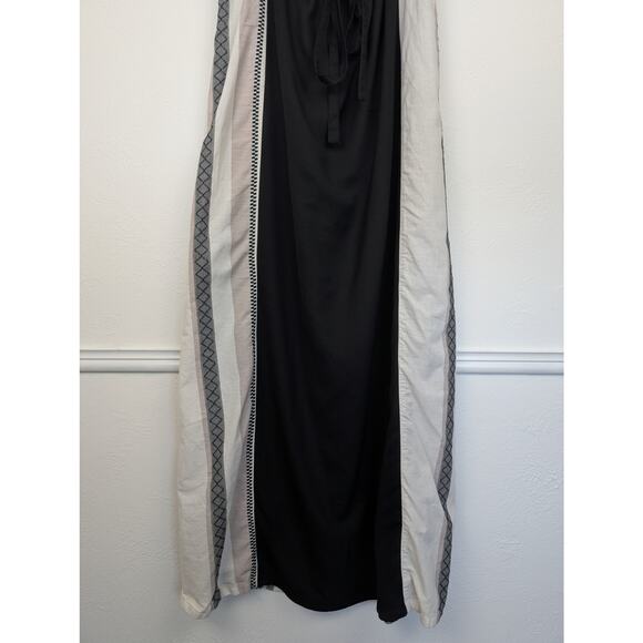 The Odells Maxi Dress Esmera Striped Lagenlook Boho Monochrome Black Gray Size S - Picture 9 of 14